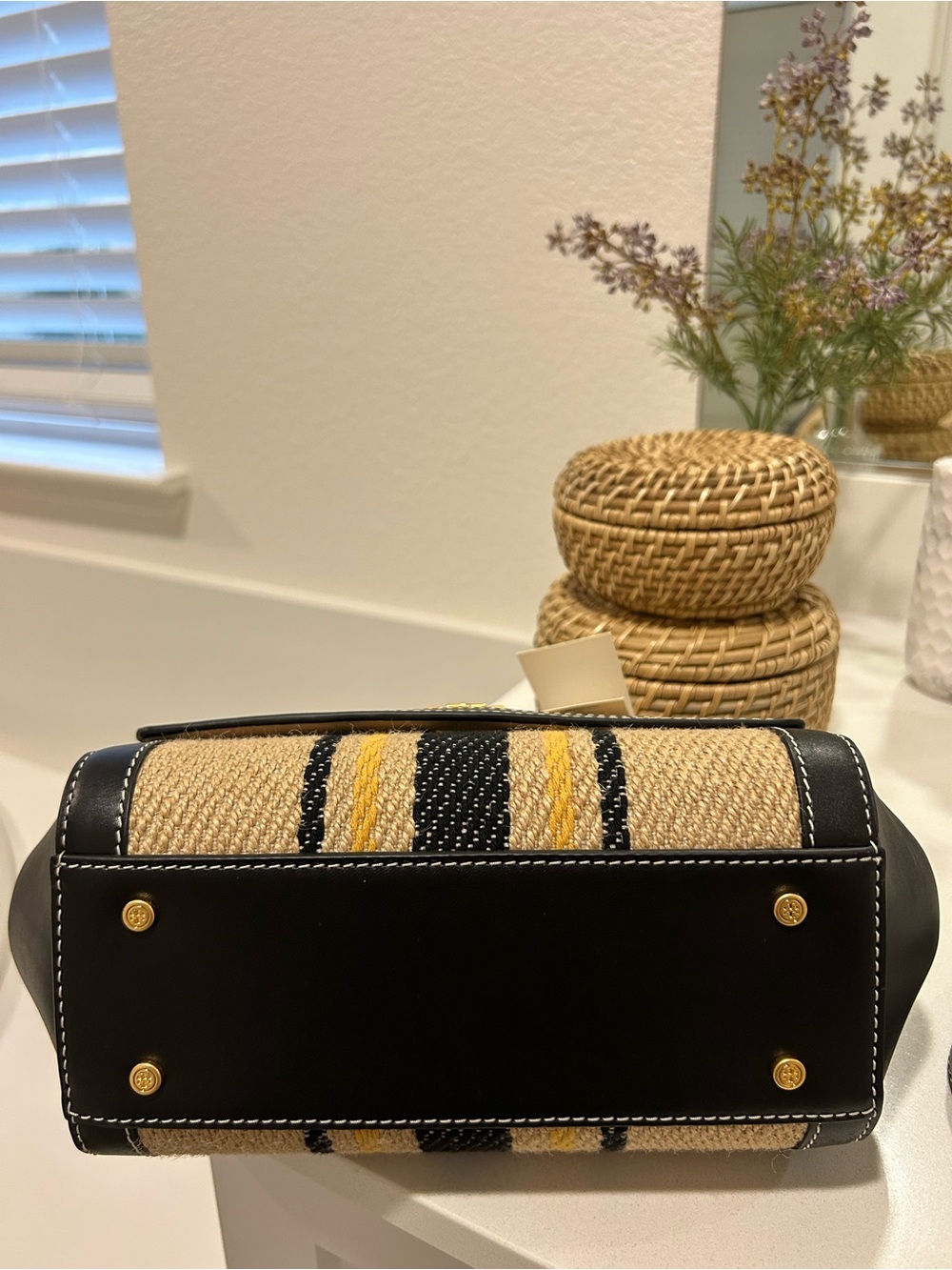 Tory Burch Juliette French Linen Top Handle Crossbody Bag NWT - Picture 5 of 6